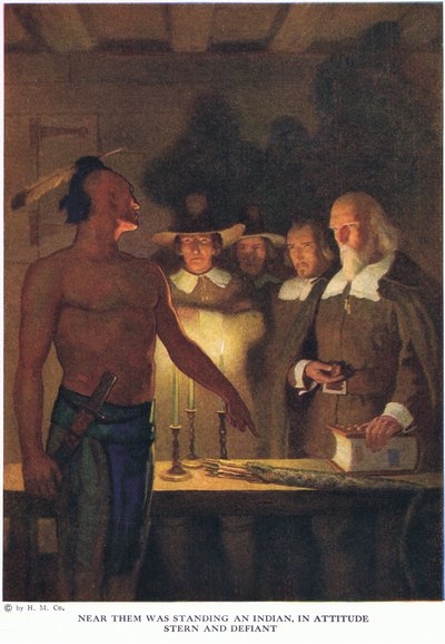Near Them Was Standing an Indian, in Attitude Stern and Defiant by Newell Convers Wyeth